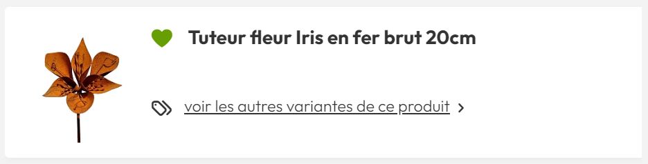 tuteur en métal fleur d'iris