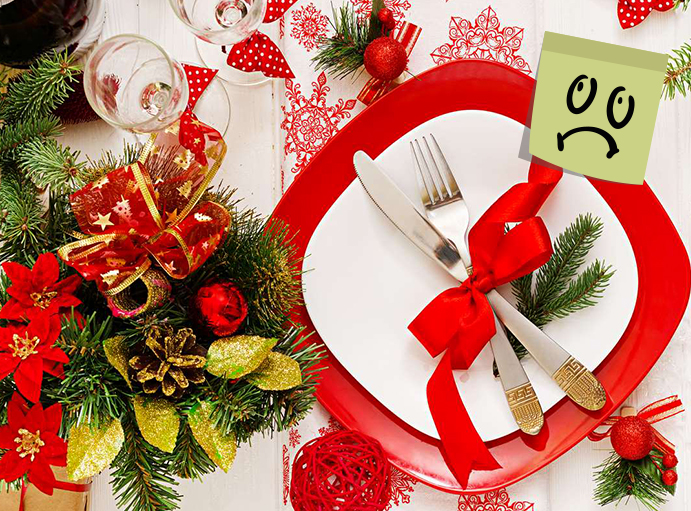 déco de table de Noël trop chargée