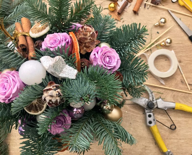 réussir son bouquet de fleurs de Noel