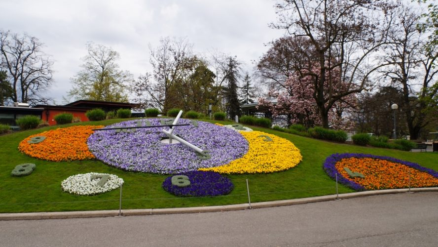 célèbre horloge fleurie Geneve