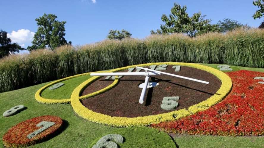 flower clock in Geneva