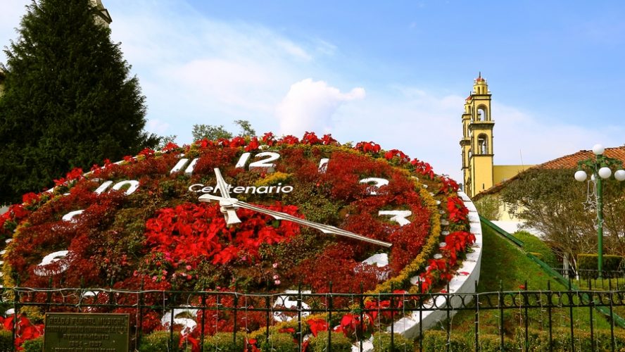 horloge fleurie Mexique Zacatlán