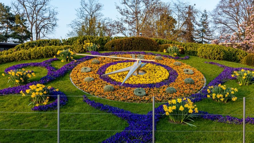 horloge fleurie jardin anglais Geneve