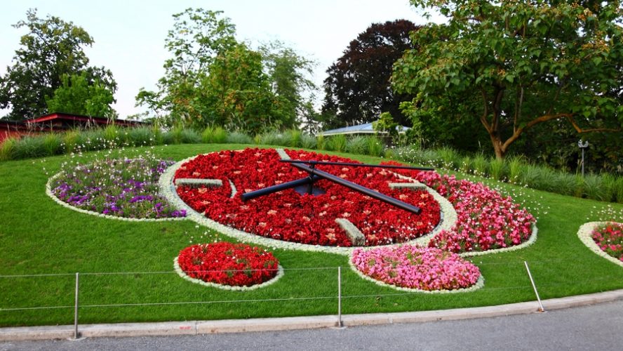 horloge fleurie rouge Suisse