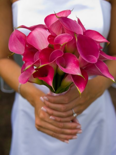 bouquet de callas roses