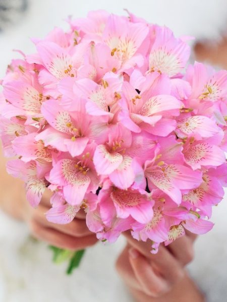 bouquet de mariée alstroemeria rose