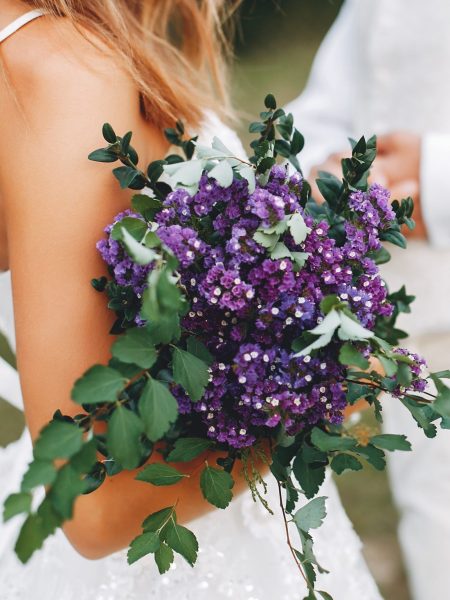 Bouquet de limonium violet