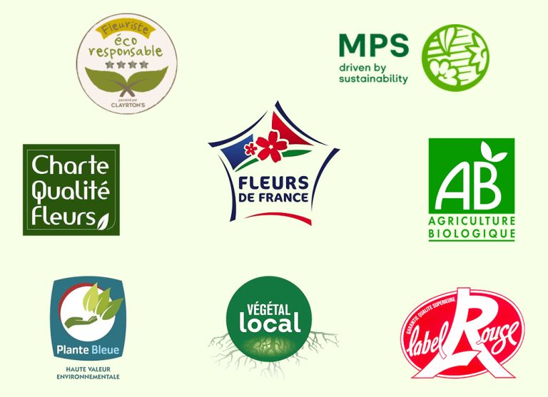 logos des différents labels de plantes et fleurs