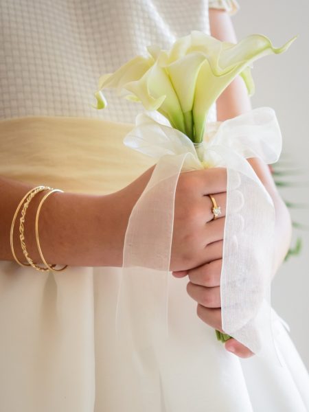 Mini bouquet d'arums blancs