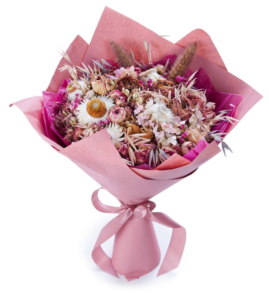 bouquet romantique en fleurs séchées