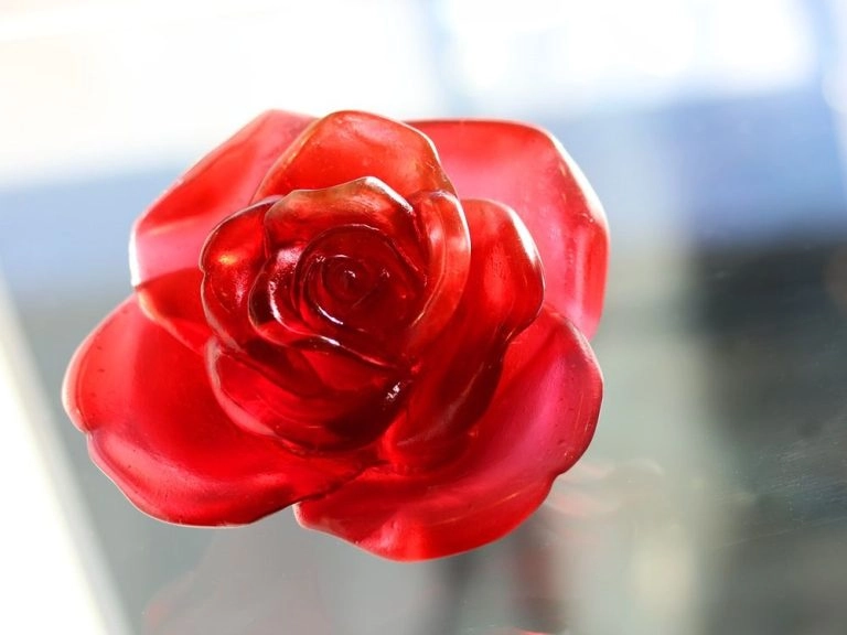 Vase en verre fleur